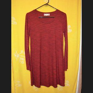 Long Sleeve Maroon Dress